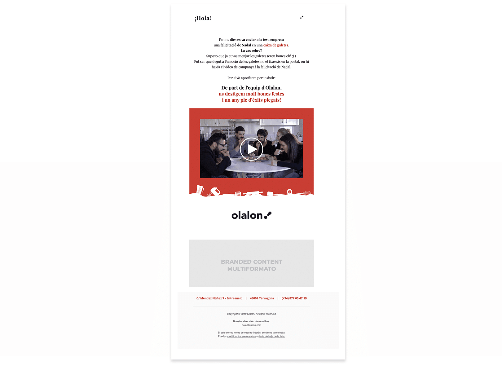 Campaña de Navidad para agencia de Publicidad en Tarragona