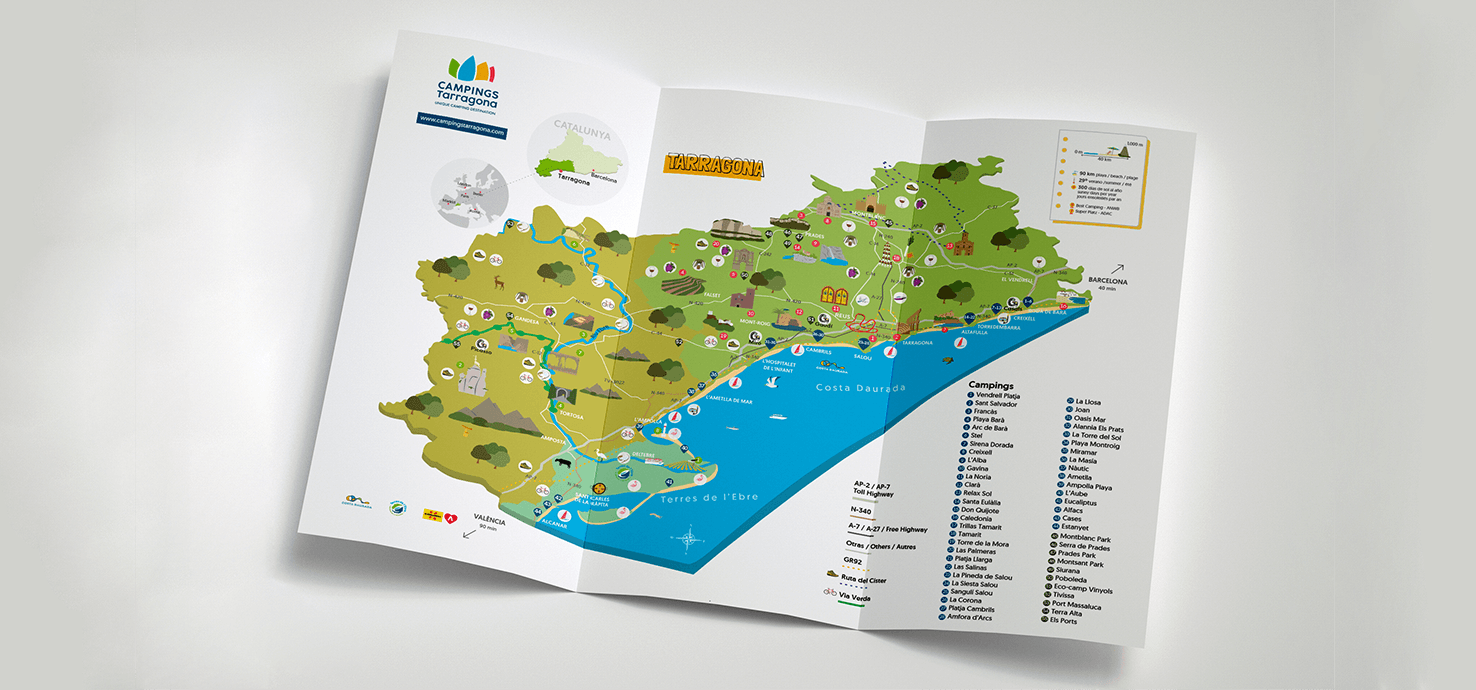 Diseño de mapa para Campings Tarragona