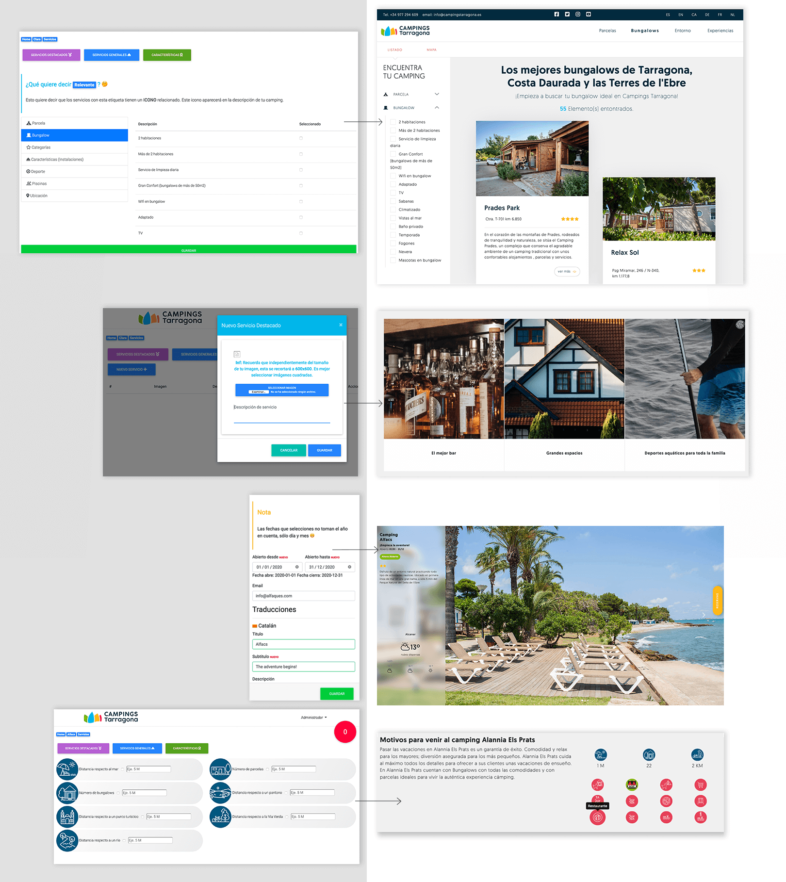 Diseño web y programación para Campings Tarragona